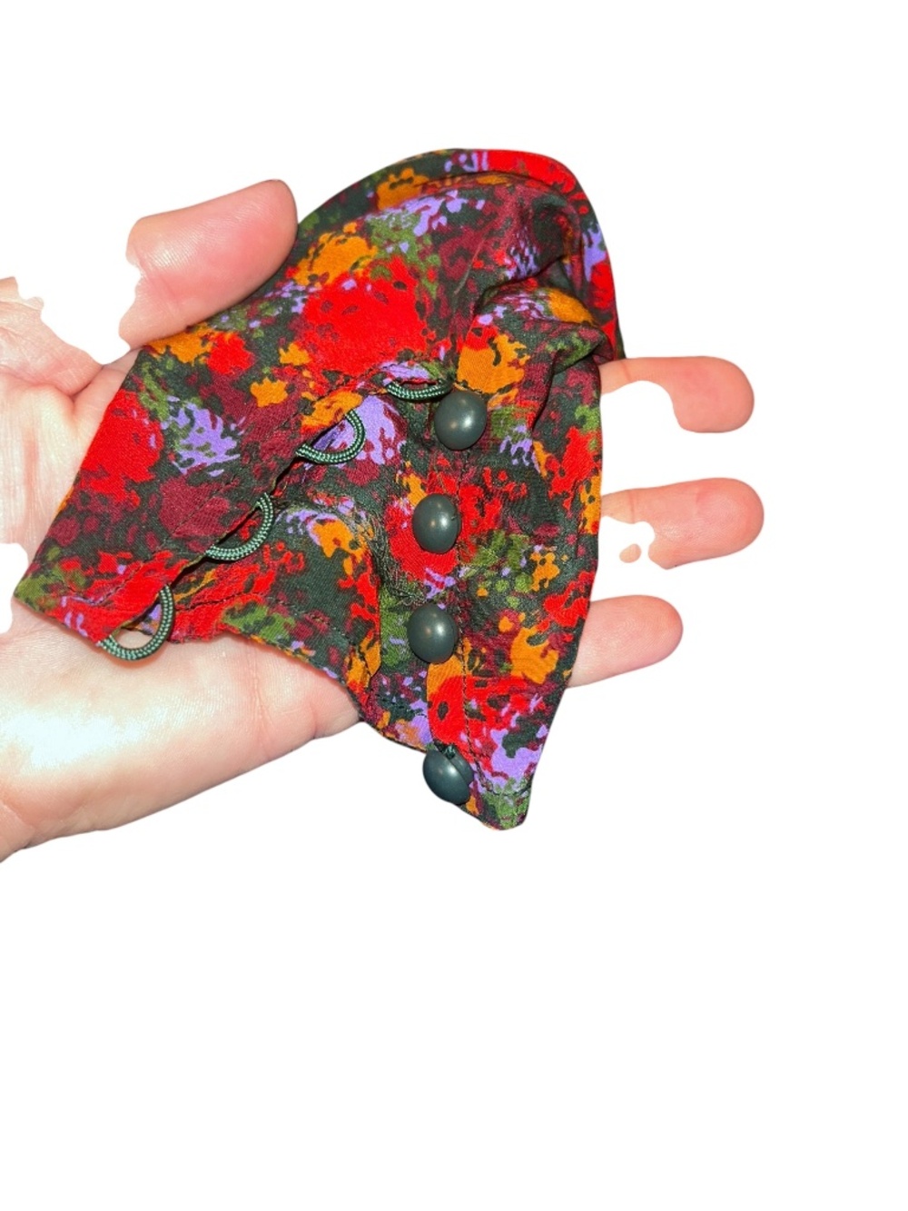 Yves Saint Lauren YSL vintage red purple orange floral print dress 34 S - Picture 5 of 6